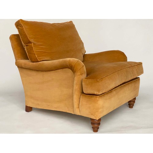 118 - ARMCHAIR BY DURESTA, Howard style with velvet upholstery, 83cm W.