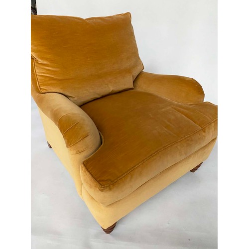 118 - ARMCHAIR BY DURESTA, Howard style with velvet upholstery, 83cm W.