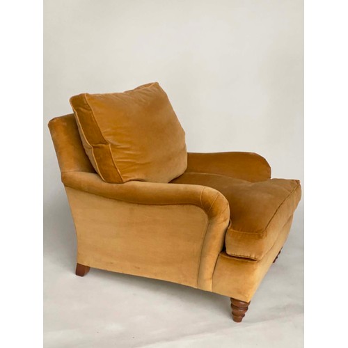 118 - ARMCHAIR BY DURESTA, Howard style with velvet upholstery, 83cm W.