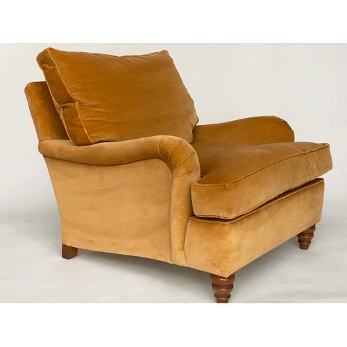 118 - ARMCHAIR BY DURESTA, Howard style with velvet upholstery, 83cm W.