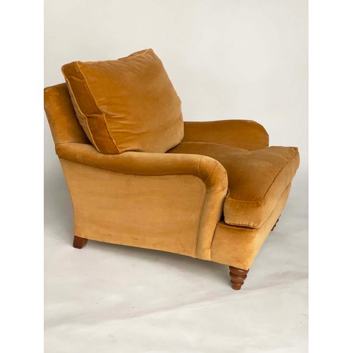 118 - ARMCHAIR BY DURESTA, Howard style with velvet upholstery, 83cm W.