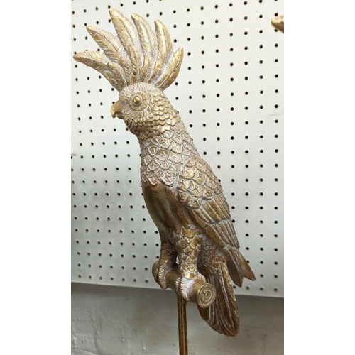 354 - SCULPTURAL BIRDS, two pair, 52cm H at tallest including two cockatoos and two eagles. (4)