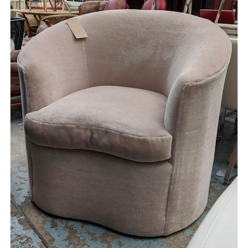 463 - PIERRE FREY MOHAIR UPHOLSTERED ARMCHAIR, 90cm x 90cm H.