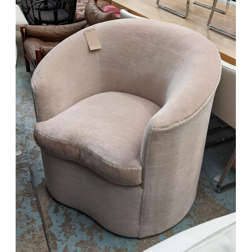 463 - PIERRE FREY MOHAIR UPHOLSTERED ARMCHAIR, 90cm x 90cm H.