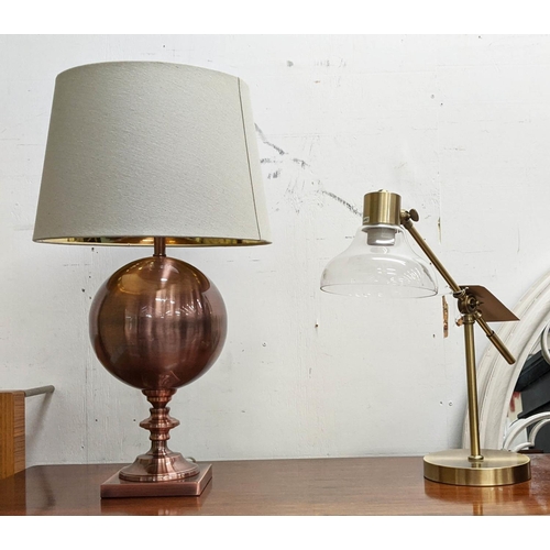 491 - TABLE LAMPS, two, of differing design, 65cm at tallest. (2)