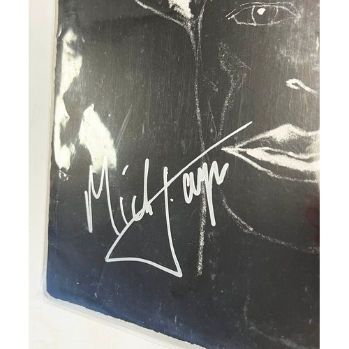 55 - MICK JAGGER UK SIGNED SOLO LP, primitive cool CBS promo LP with promo stamp on back cover.