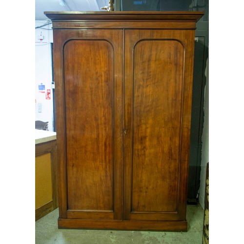 337 - WARDROBE, 139cm x 208cm h x 60cm, Victorian flame mahogany.