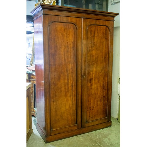 337 - WARDROBE, 139cm x 208cm h x 60cm, Victorian flame mahogany.