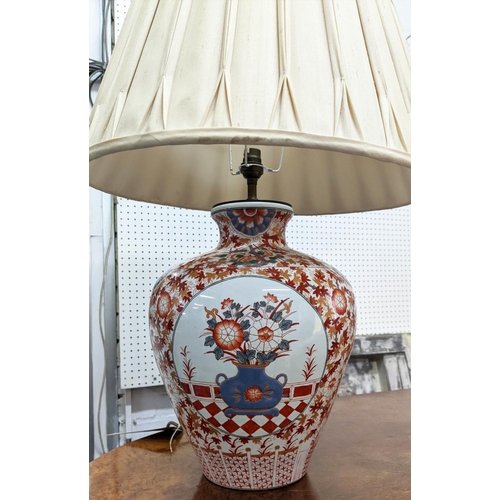 435 - TABLE LAMP, 70cm H overall, ceramic with pleated shade.