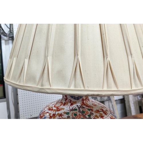 435 - TABLE LAMP, 70cm H overall, ceramic with pleated shade.