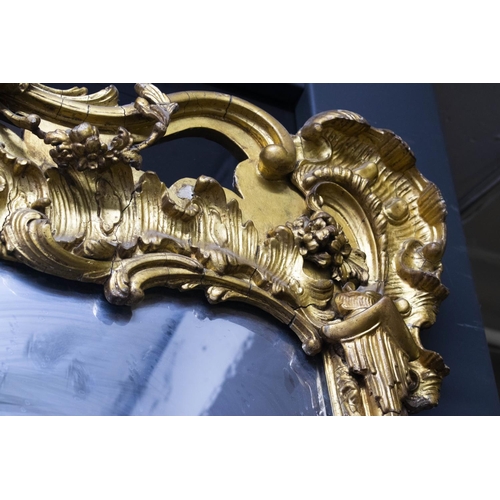 206 - OVERMANTEL, 166cm H x 155cm W, Victorian giltwood and gesso, circa 1850, with dragon crested rocaill... 