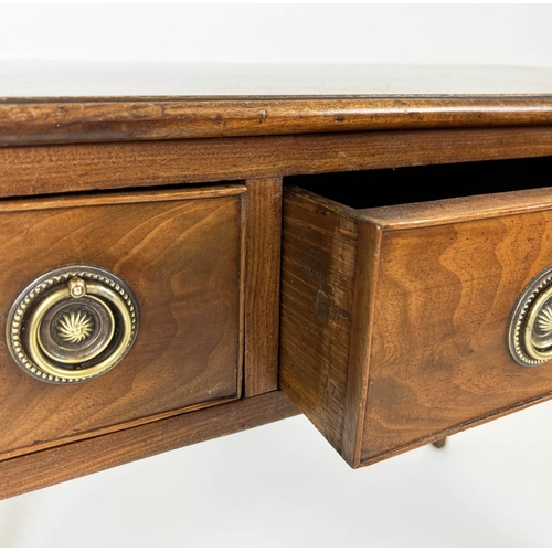 228 - WRITING TABLE, 75cm H x 91cm x 51cm, George III mahogany with three drawers.