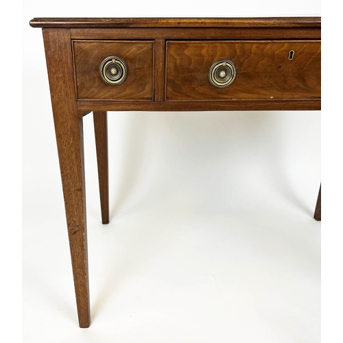 228 - WRITING TABLE, 75cm H x 91cm x 51cm, George III mahogany with three drawers.