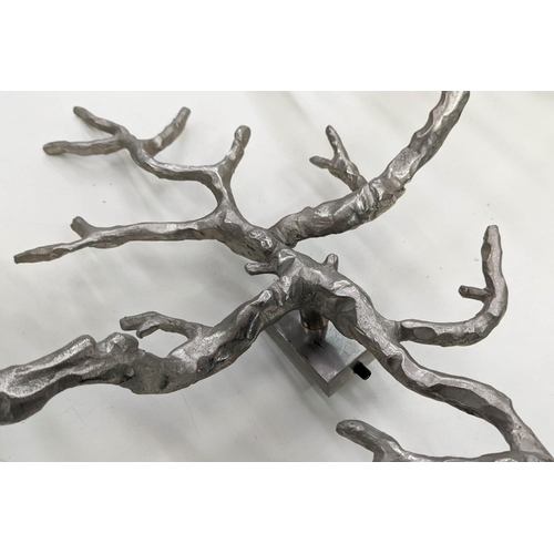 398 - VAUGHAN STYLE WALL LIGHTS, a pair, Neptune coral design, twin branch in nickel plated finish, 43cm H... 