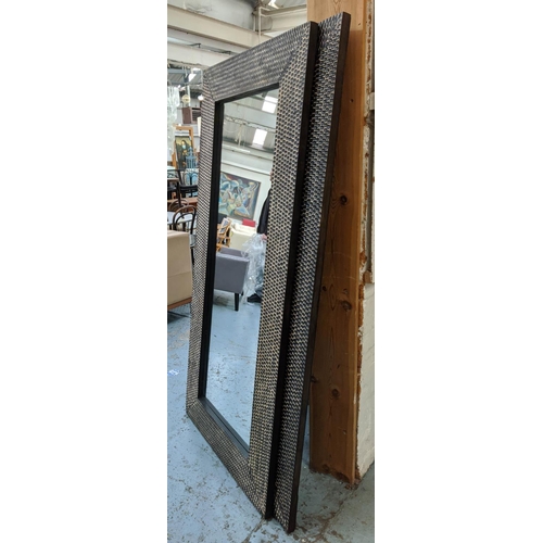 400 - WALL MIRRORS, a pair, 91cm x 183cm, Moroccan style textured frame design. (2)