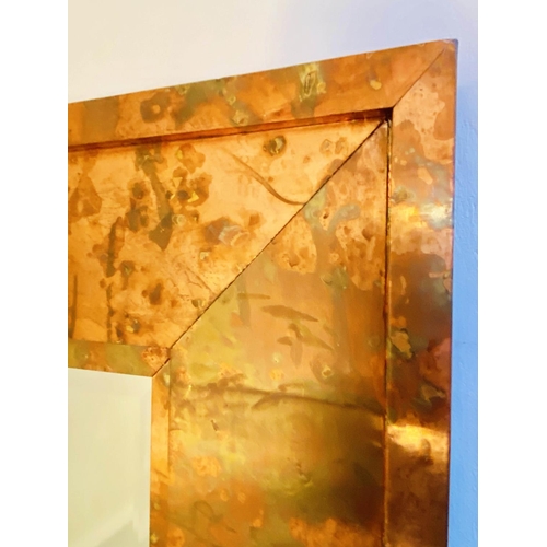 429 - WALL MIRRORS, a pair,180cm high, 91cm wide, 1970s Italian style, coppered frames (2)