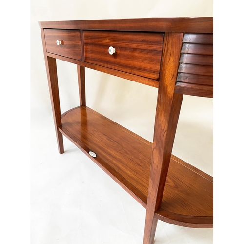 454 - STARBAY PANAMA CONSOLE TABLE, 140cm W x 40cm D x 86cm H, with two frieze drawers and under tier.