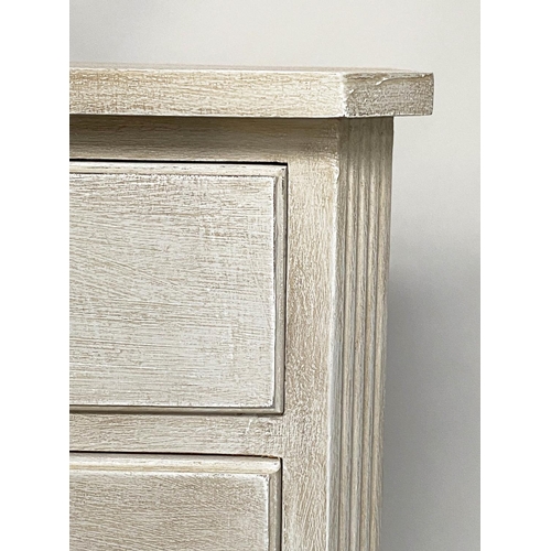 268 - LOW CHEST, George III design grey painted with nine drawers, 152cm x 49cm x 76cm H.