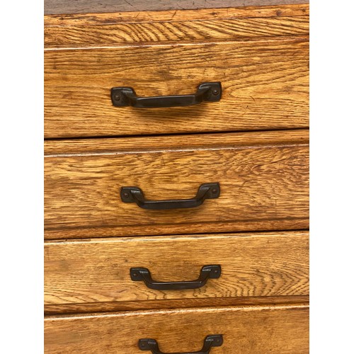 261 - BANK OF DRAWERS, early 20th century English oak with eight drawers, 48cm x 38cm x 105cm H.