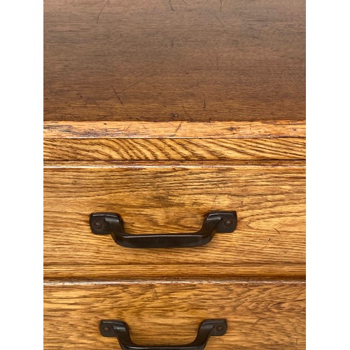 261 - BANK OF DRAWERS, early 20th century English oak with eight drawers, 48cm x 38cm x 105cm H.