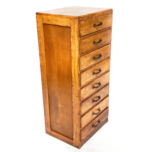 261 - BANK OF DRAWERS, early 20th century English oak with eight drawers, 48cm x 38cm x 105cm H.