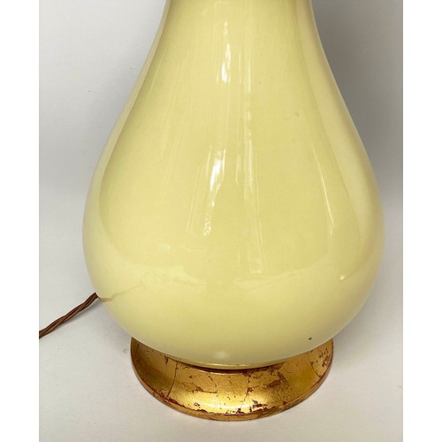 173 - TABLE LAMPS, a pair, by Heathfield and Co., pale yellow Louisa glazed ceramic vase form with giltwoo... 