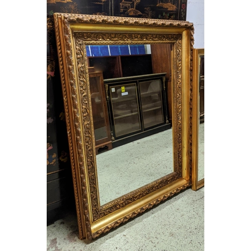 122 - WALL MIRROR, 100cm x 130cm, 19th century giltwood and gesso.