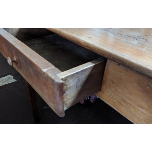 123 - SIDE TABLE, 83cm x 48cm x 74cm H, 19th century fruitwood with a small frieze drawer.