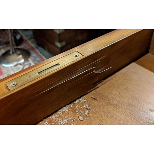 124 - WRITING TABLE, 100cm W x 60cm D x 70cm H, Directoire style cherrywood with an inlaid leather writing... 