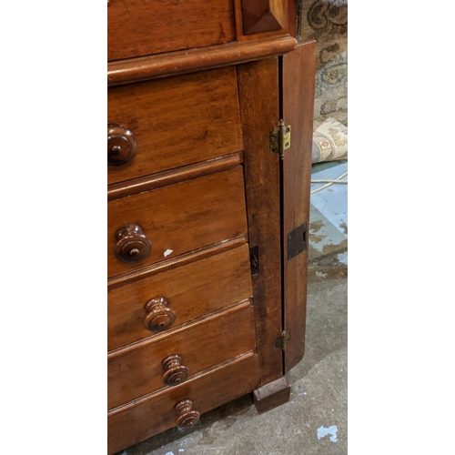 129 - CENTRE PEDESTAL DESK, 74cm x 78cm H x 129cm, 19th century Continental mahogany with inlaid leather s... 