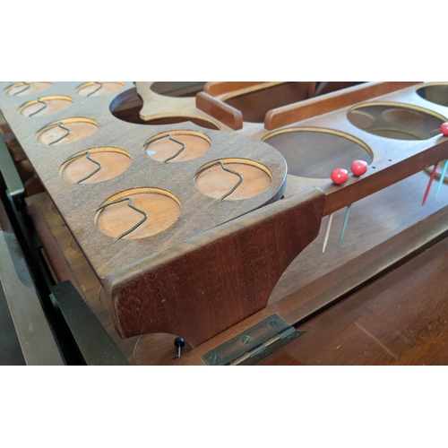 130 - COCKTAIL CABINET, 92cm x 82cm H x 46cm, mid 20th century mahogany with a rising bottle compartment o... 