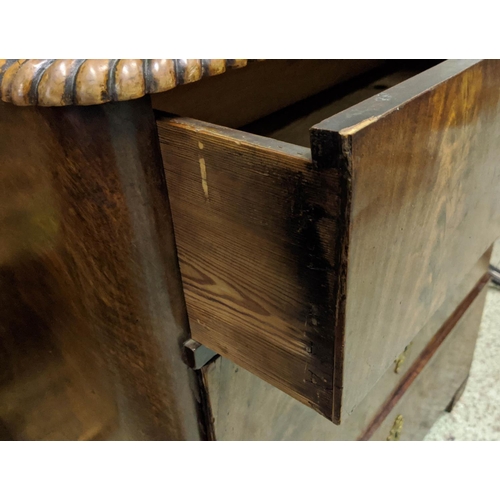 139 - COMMODE, 85cm W x 49cm D x 101cm H, 19th century Swedish Biedermeier mahogany, four drawers with car... 