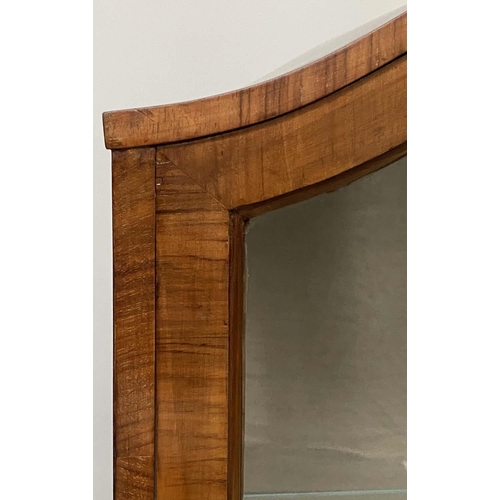 161 - ART DECO DISPLAY CABINET, burr walnut with two 'cloud' shaped glazed doors and shaped plinth, 57cm W... 