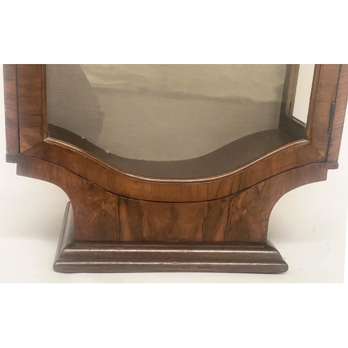 161 - ART DECO DISPLAY CABINET, burr walnut with two 'cloud' shaped glazed doors and shaped plinth, 57cm W... 