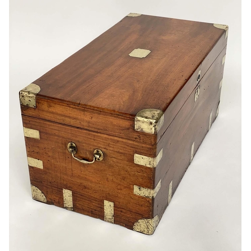 169 - TRUNK, 19th century Chinese export brass bound camphorwood with rising lid and carrying handles, 104... 