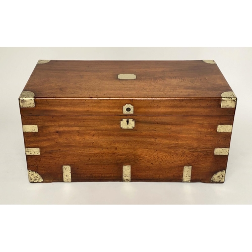 169 - TRUNK, 19th century Chinese export brass bound camphorwood with rising lid and carrying handles, 104... 