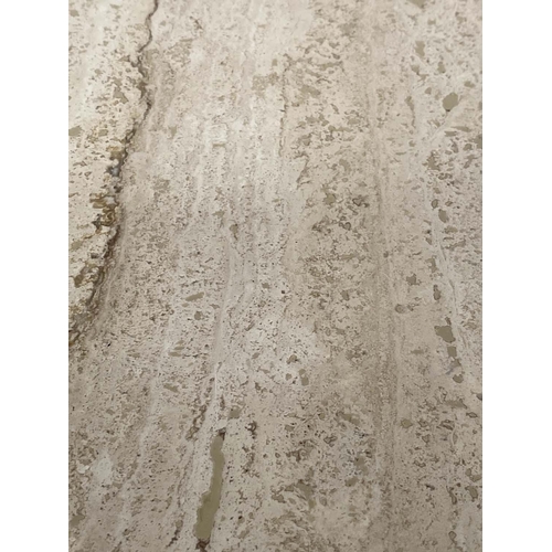 182 - TRAVERTINE COLUMN/PLINTH, Italian of square section, 35cm x 35cm x 90cm H.