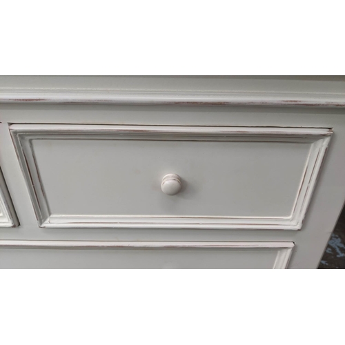 380 - CHEST OF DRAWERS, 94cm x 40cm x 87cm H, cream painted.