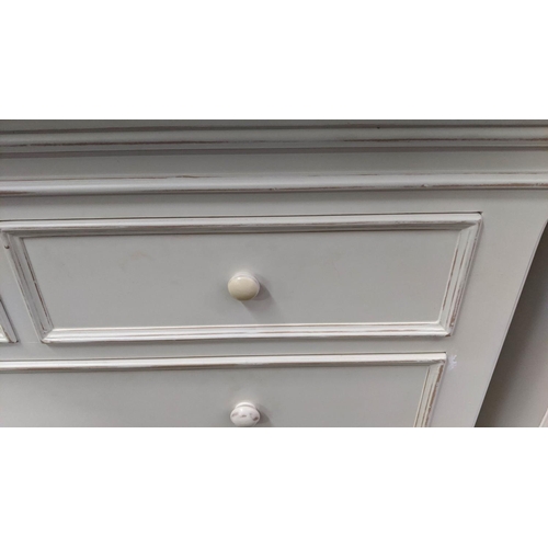 403 - CHEST, 112cm x 47cm x 103cm H, cream painted.