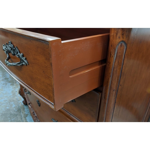 450 - AND SO TO BED COMMODE, 107cm x 54cm x 100cm H, with a marble top and three drawers and a bedside che... 