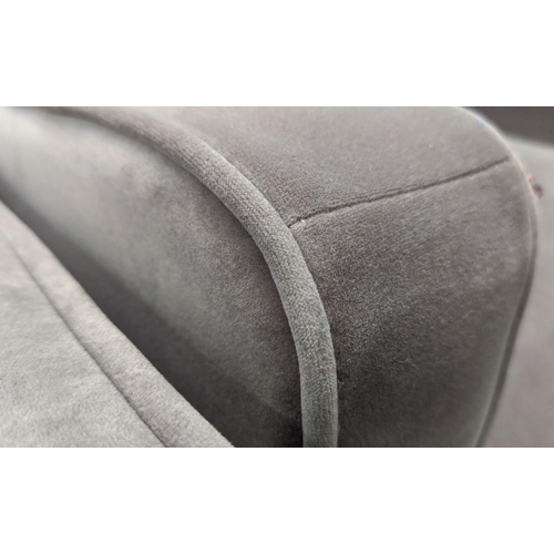 495 - ARMCHAIRS, a pair, each 90cm x 75cm H, grey chenille. (2)