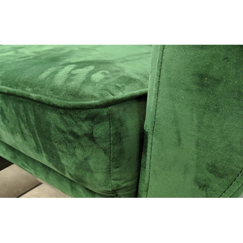 497 - SOFA, 200cm x 83cm, green chenille.