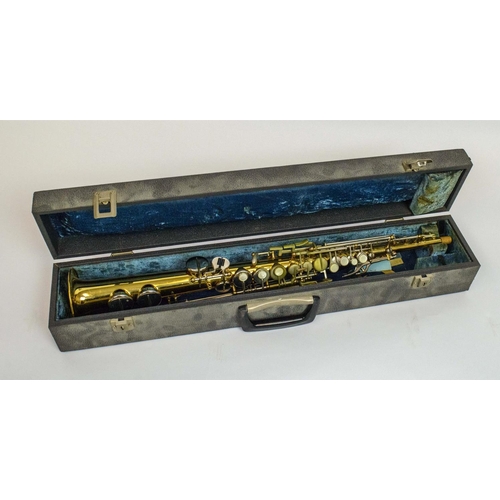 6 - BORGANI MACERATA STRAIGHT SOPRANO SAXOPHONE, cased.