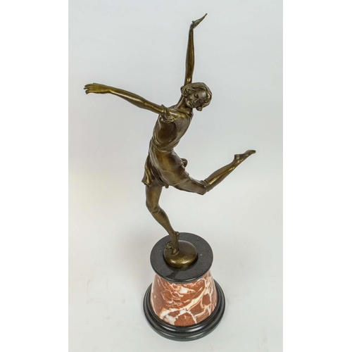 20 - BRONZE FIGURE, early 20th century style manner of Bruno Zach (1891-1945), a leaping dancer, signed o... 