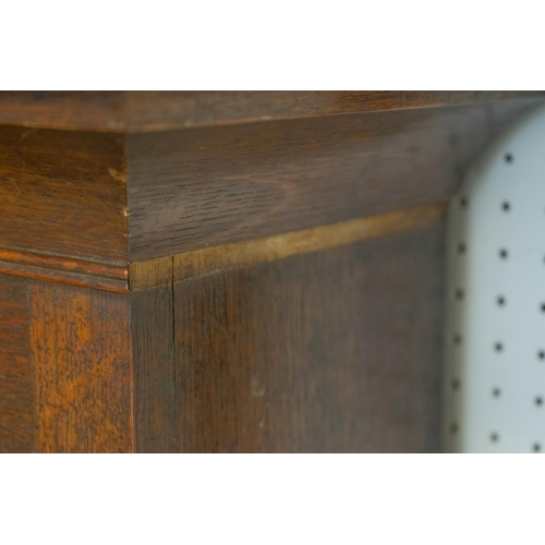 235 - LONGCASE CLOCK, 204cn H x 542cm W x 28cm D, late George III oak and mahogany banded with painted dia... 