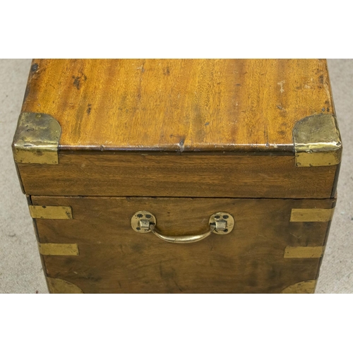 273 - TRUNK, 34cm H x 76cm x 38cm, 19th century Chinese export camphorwood and brass bound.