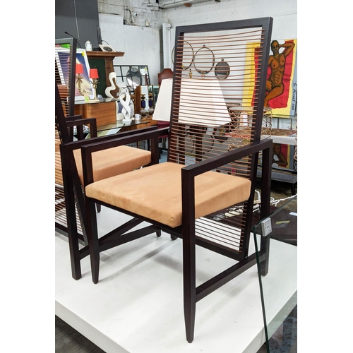 302 - PIERANTONIO BONACINA ASTORIA DINING CHAIR BY FRANCO BIZZOZZERO, and three with labels lacking, 53cm ... 