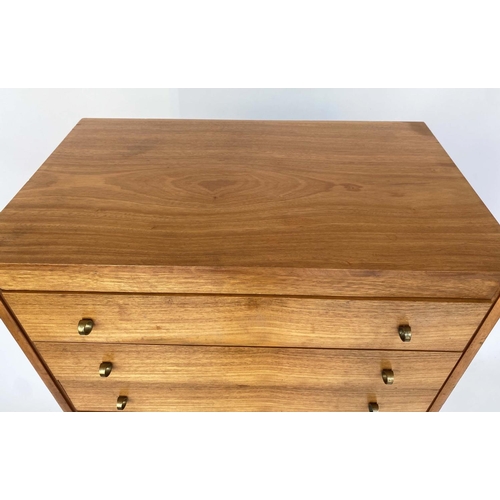 333 - GARDNER AND SONS TALL CHEST, 1970s high grade figured solid teak with eight drawers, 76cm W x 46cm D... 