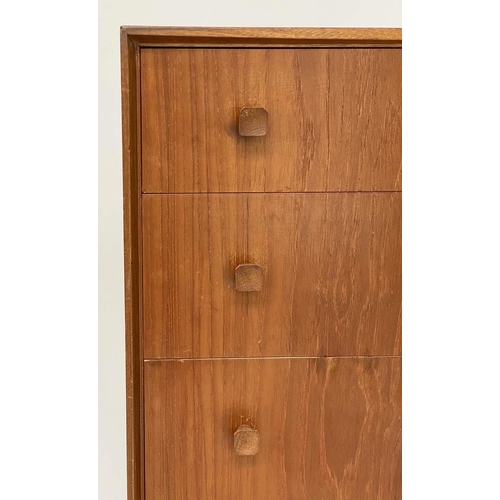 338 - MACKINTOSH CHEST, 1970's figured teak with five long drawers, 69cm x 45cm x 105cm H.