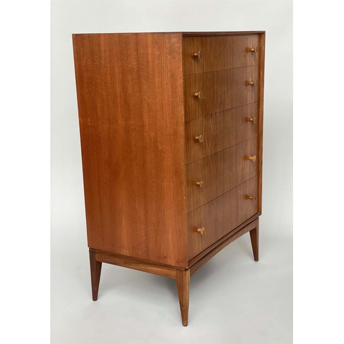 338 - MACKINTOSH CHEST, 1970's figured teak with five long drawers, 69cm x 45cm x 105cm H.